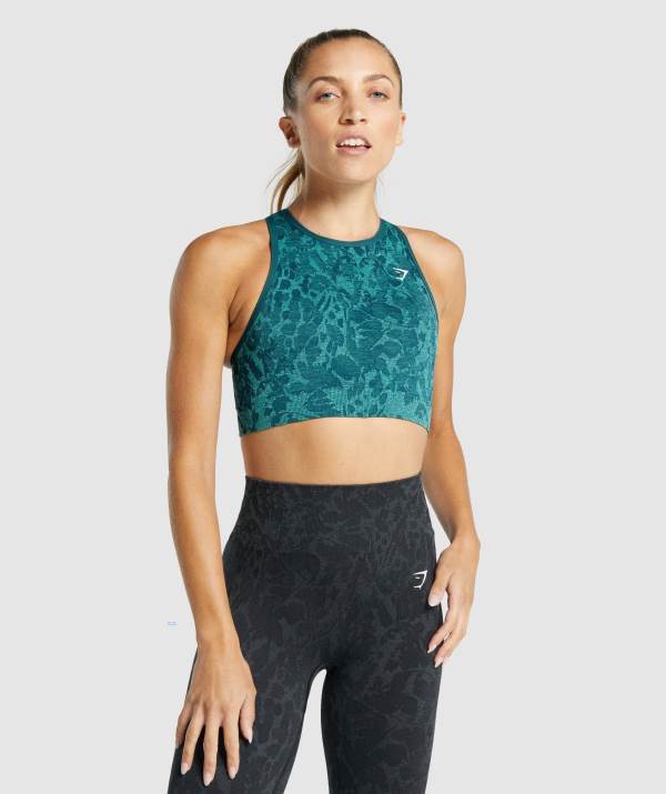 Damske Športové Podprsenky Gymshark Adapt Animal Seamless Tyrkysové | BV3682945